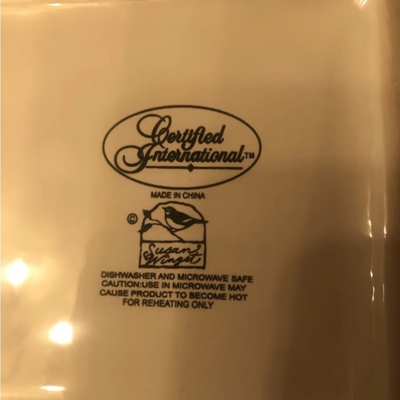 CERTIFIED INTERNATIONAL 6” SQUARE PLATE SUSAN WINGET - BUTTERFLY, Lot of 4 - Picture 7 of 7